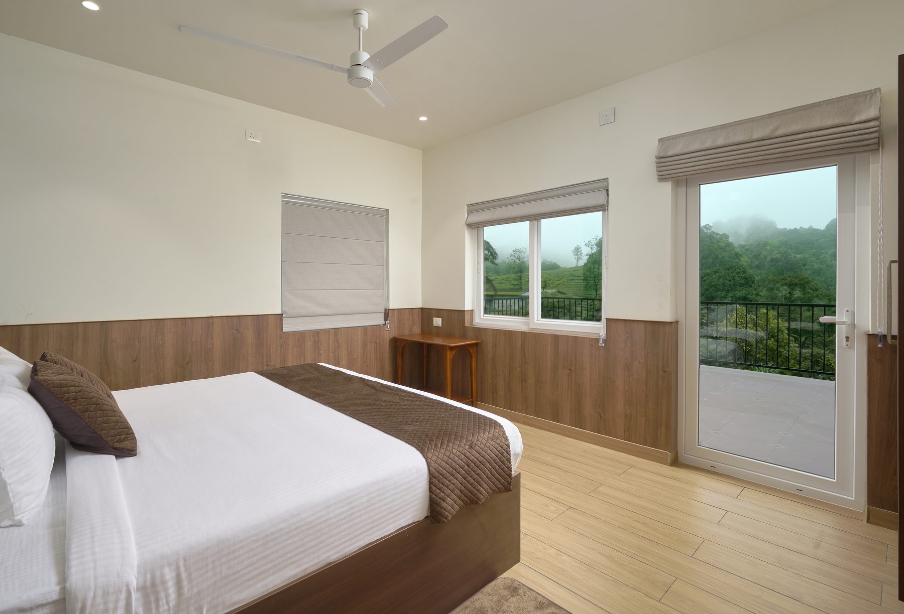 The Reach Vagamon — 2BHK Villa — first bedroom with balcony access